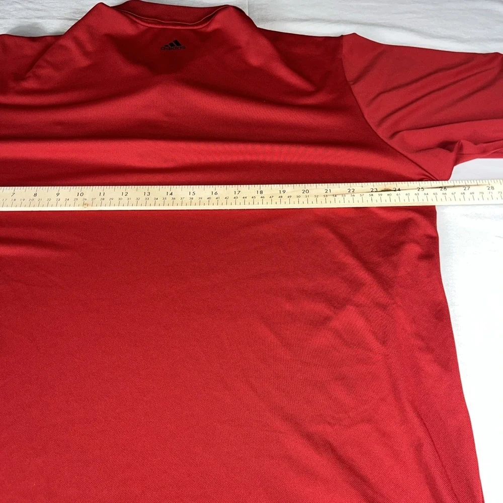 Adidas Golf Polo Shirt Mens XL Red Short Sleeve Caterpillar (CAT) Chest Logo